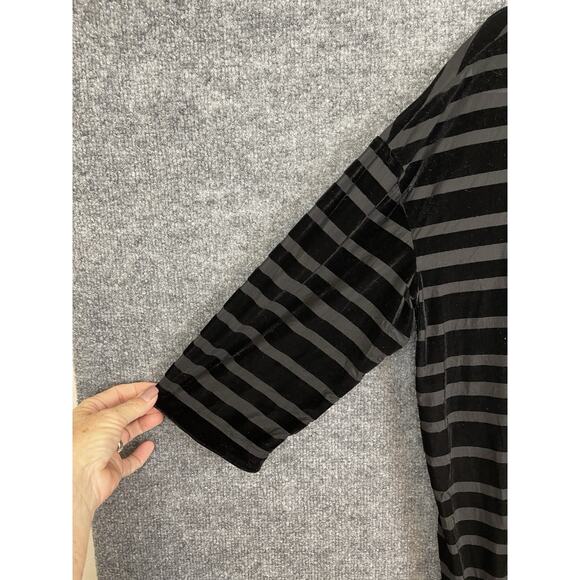 Dana Buchman Women's XL 3/4 Sleeve Black Velvet & Semi-sheer - Picture 2 of 6